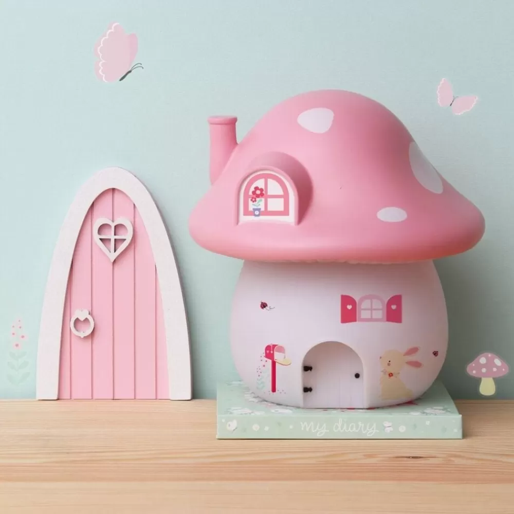 Best Kidzsupplies A Lovely Little Company Nachtlamp Paddenstoel Huis Roze