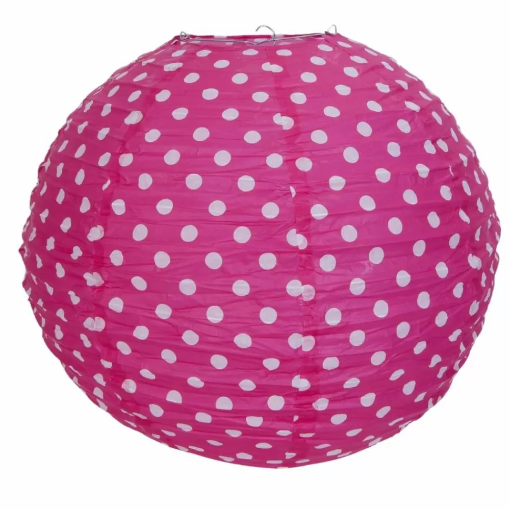 Discount Kidzsupplies Clayre En Eef Rijstpapier Lamp Kinderkamer Roze Met Witte Stippen
