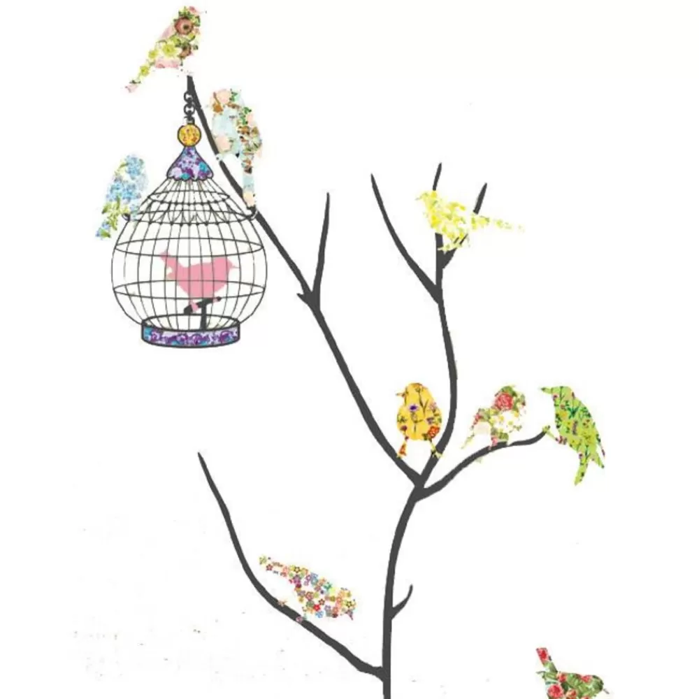 Online Kidzsupplies Decowall Decowall Muursticker Tak Met Vogels En Vogelkooi