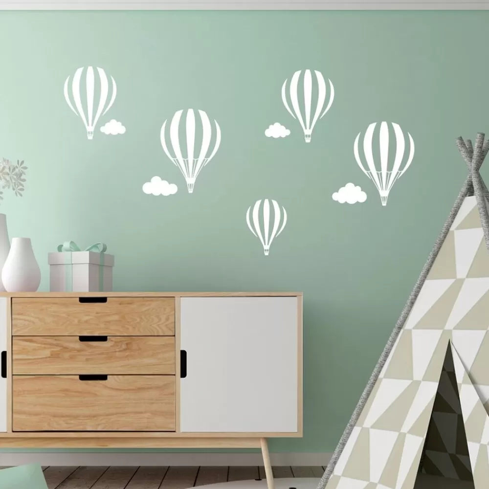 Discount Kidzsupplies Decowall Muursticker Ballonnen En Wolkjes Wit