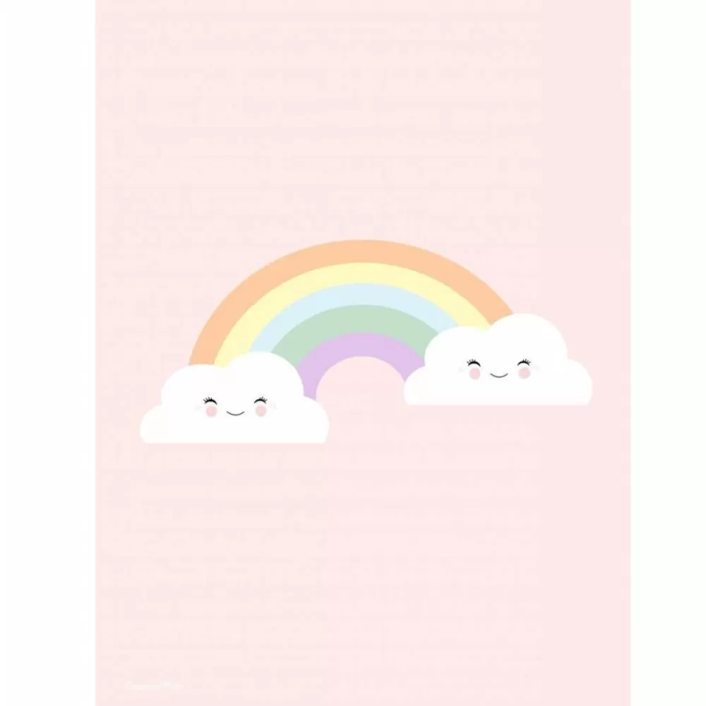 Best Sale Kidzsupplies Designed4Kids Kinderposter A3 Regenboog En Wolkjes