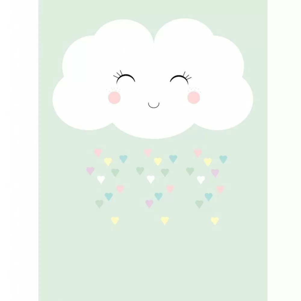 Hot Kidzsupplies Designed4Kids Kinderposter A3 Wolk En Hartjes