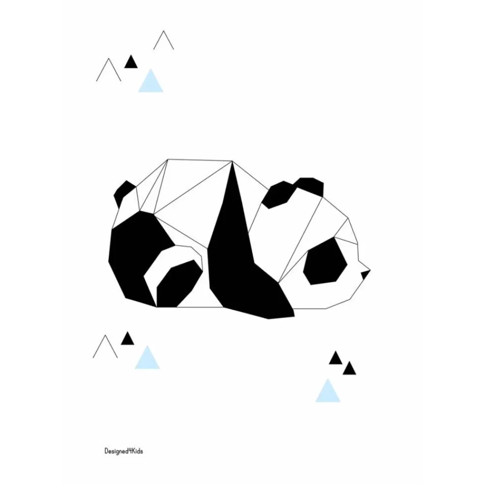 Store Kidzsupplies Designed4Kids Kinderposter Panda Origami Zwart Wit