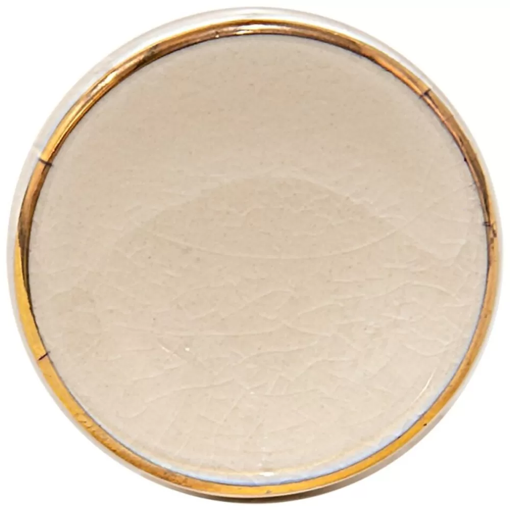 Cheap Kidzsupplies Deurknopje Porselein Rond Creme Met Gouden Rand