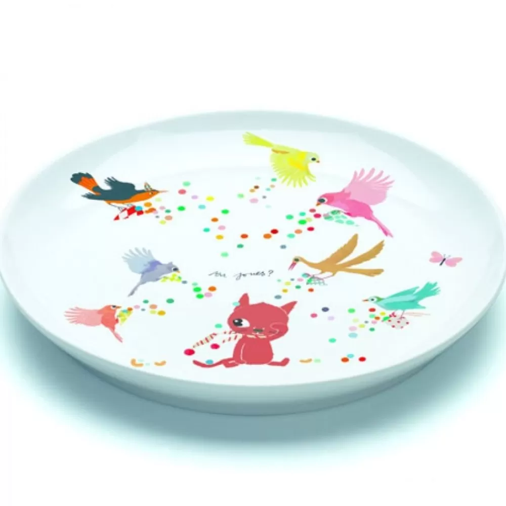 Cheap Kidzsupplies Djeco Porseleinen Kinderbordje Poes Met Vogels Sweet Cat