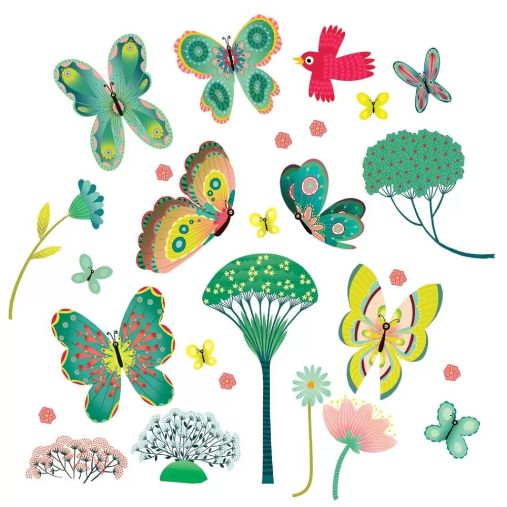 Store Kidzsupplies Djeco Raamsticker Kinderkamer Vlinders Papillons Au Jardin