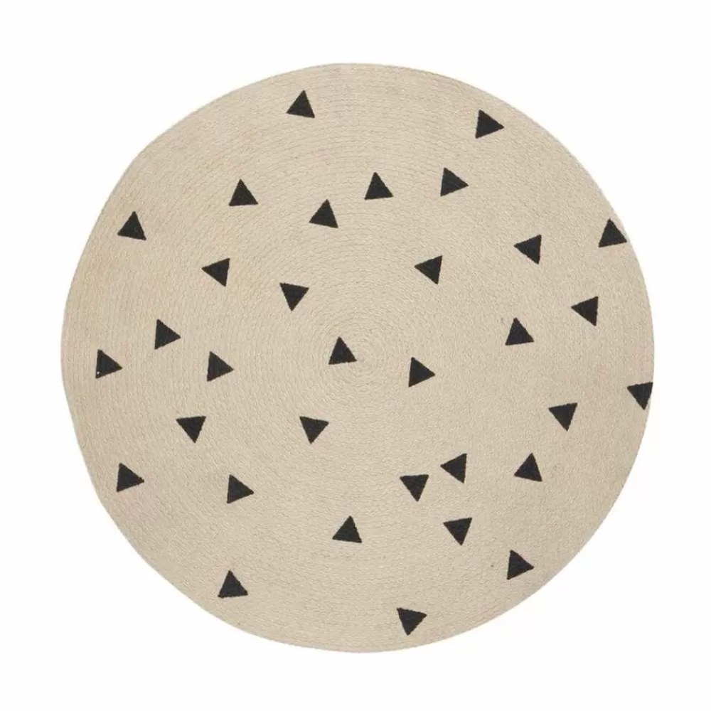 Shop Kidzsupplies Ferm Living Jute Vloerkleed Black Triangles Klein