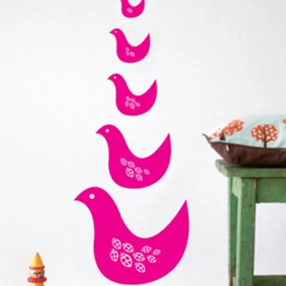 Fashion Kidzsupplies Ferm Living Kids Ferm Living Muurstickers Vogels Birdie Mangenta