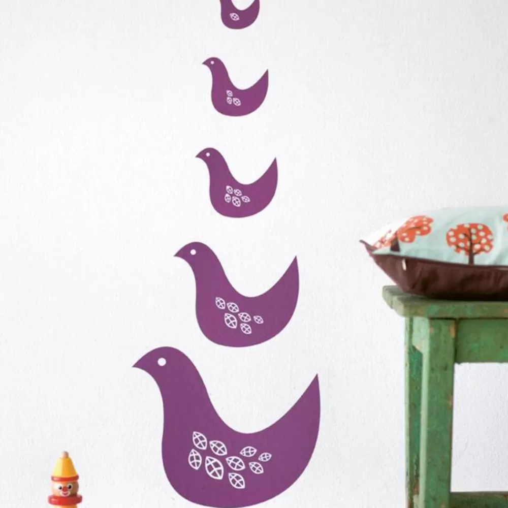 Clearance Kidzsupplies Ferm Living Kids Ferm Living Muurstickers Vogels Birdie Paars