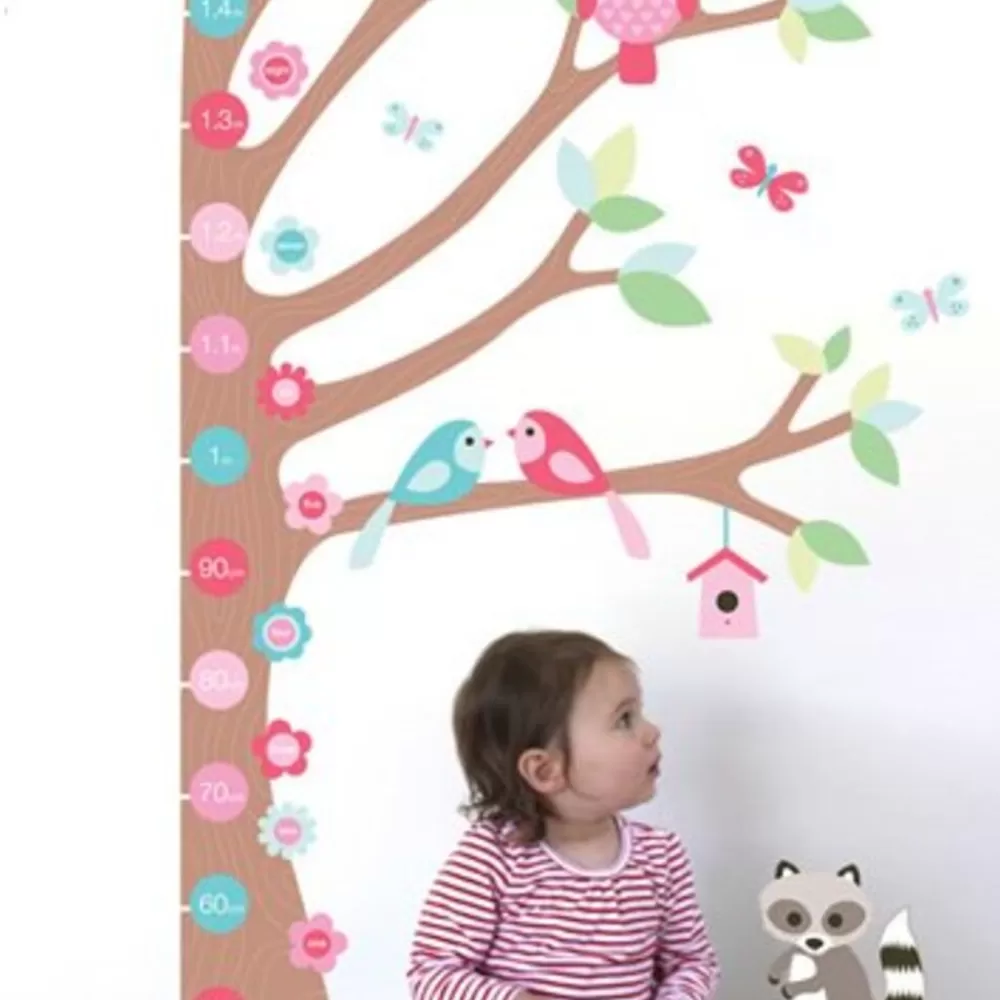 Outlet Kidzsupplies Forwalls Forwalls Muursticker Meetlat Boom Met Wasbeer, Uil En Vogels