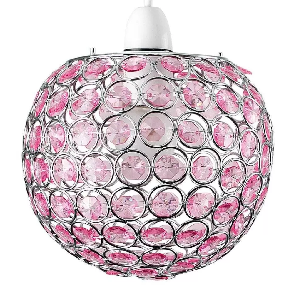 Discount Kidzsupplies Hanglamp Kinderkamer Rond Met Roze Kralen