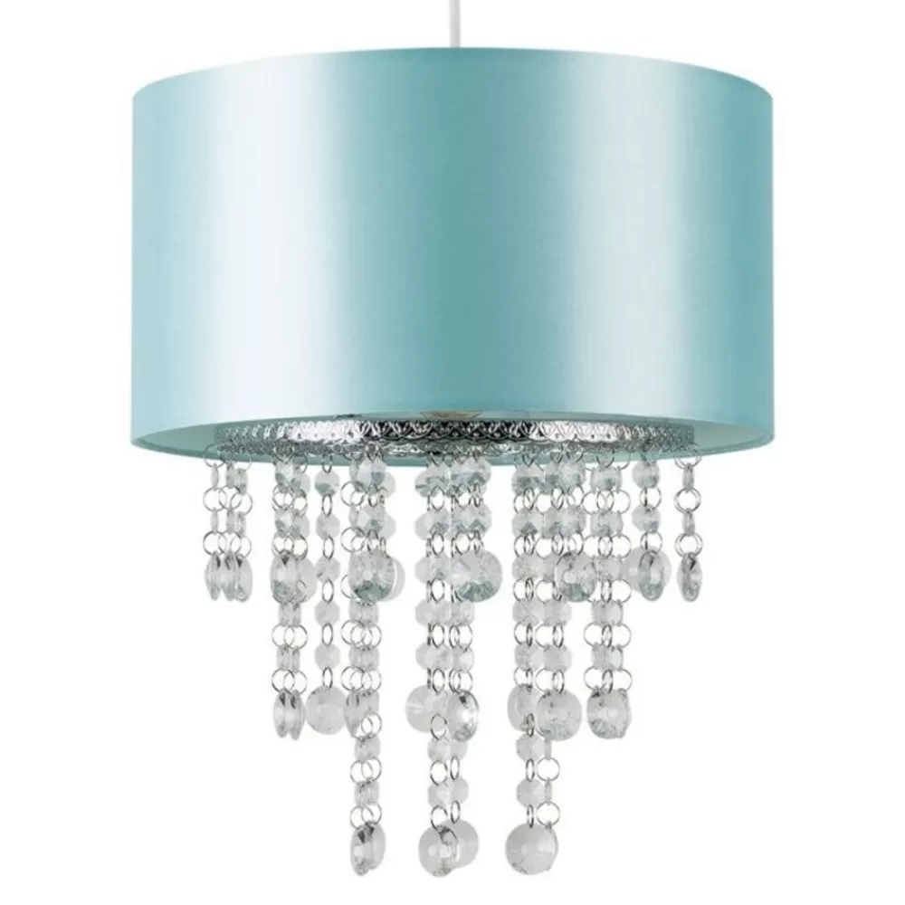 New Kidzsupplies Hanglamp Kinderkamer Turquoise Met Transparante Kralen