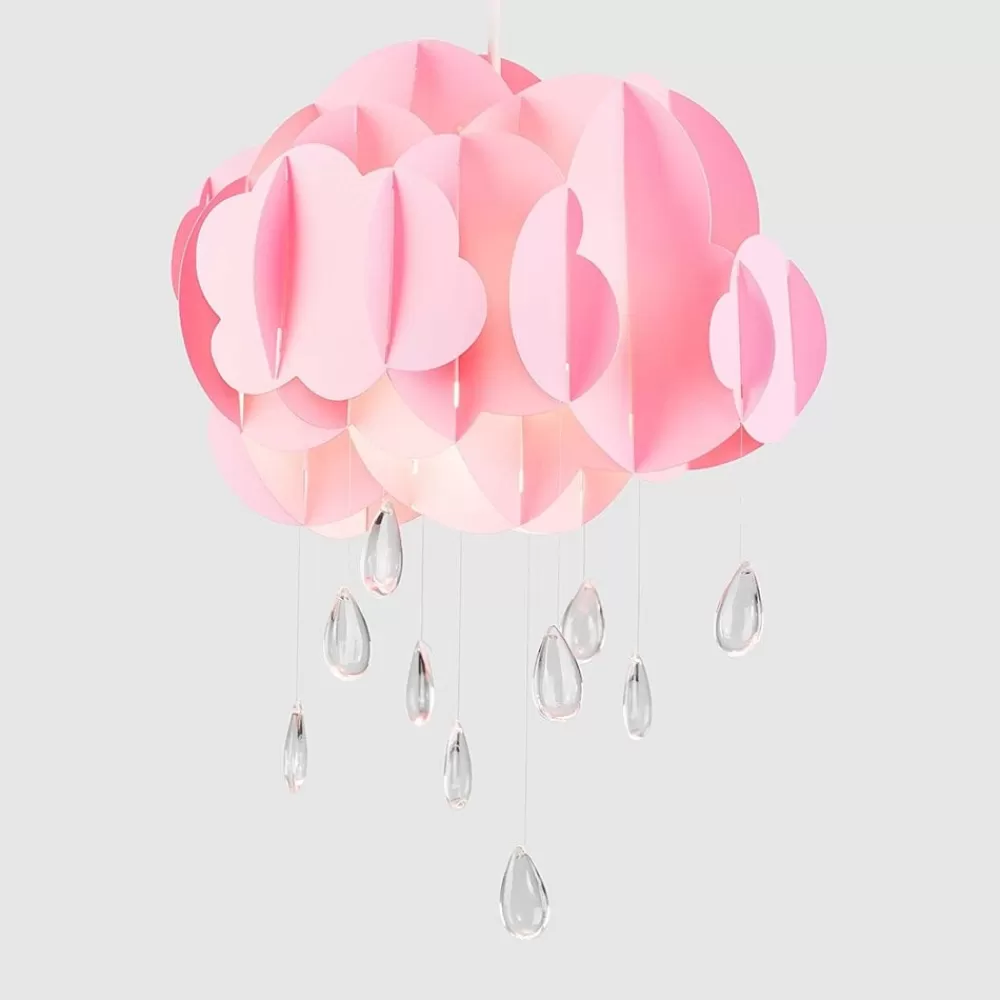 Cheap Kidzsupplies Hanglamp Kinderkamer Wolk Roze Met Regendruppels