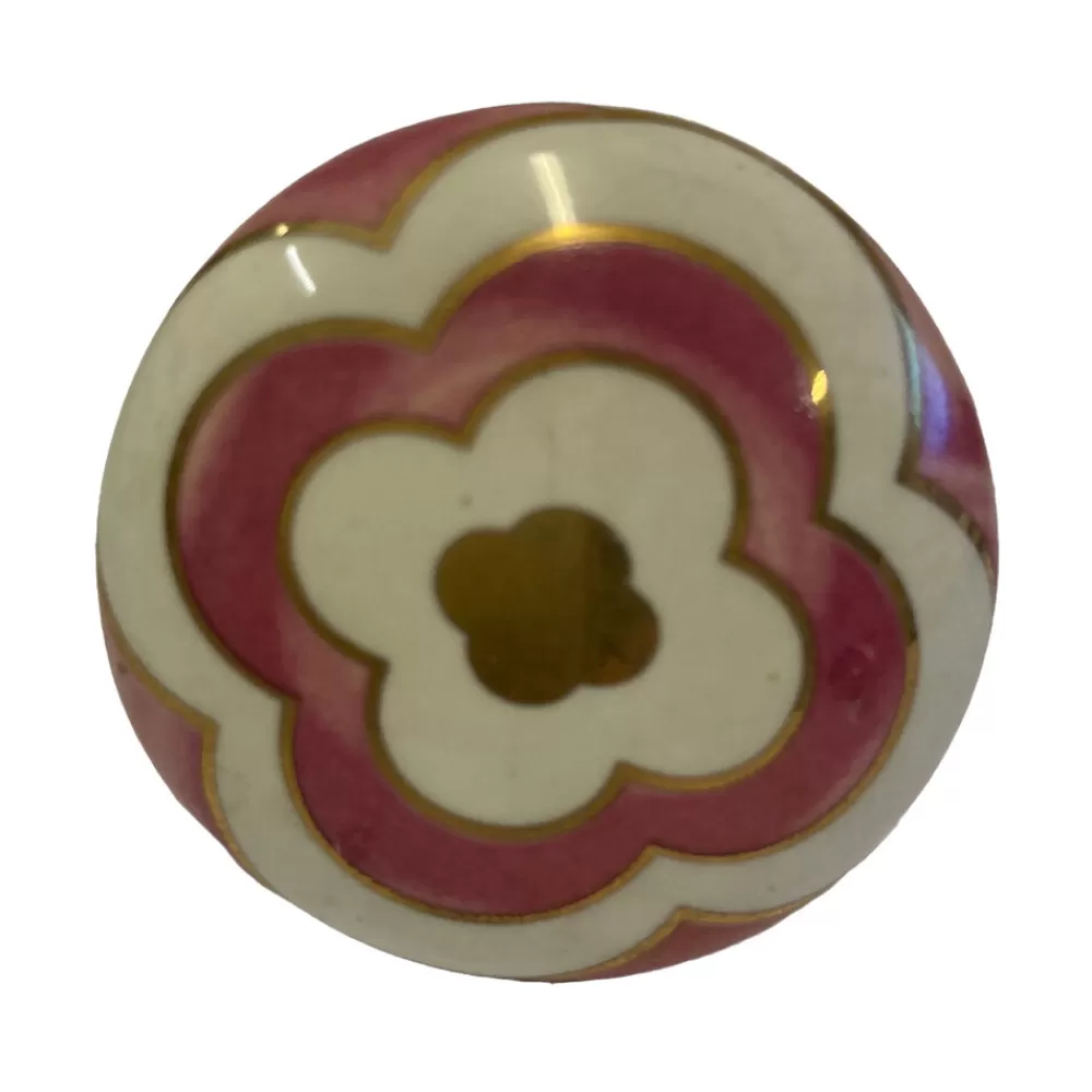 Store Kidzsupplies Kastknopje Art Deco Bloem Roze