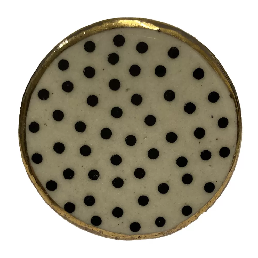 Cheap Kidzsupplies Kastknopje Rond Polkadots Met Gouden Rand