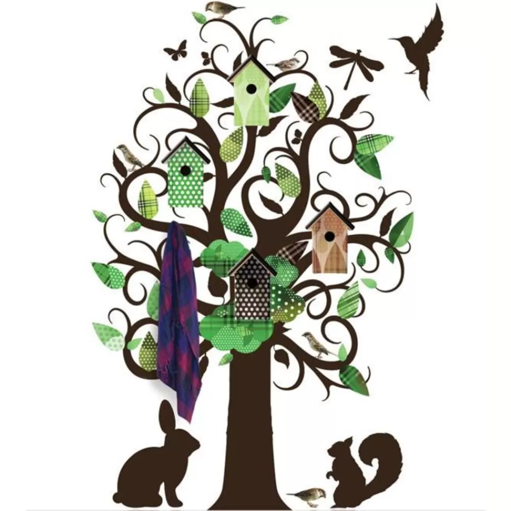 Online Kidzsupplies Kek Amsterdam Kek Amsterdam Kapstok Muursticker Villa Vogel Boom Groen