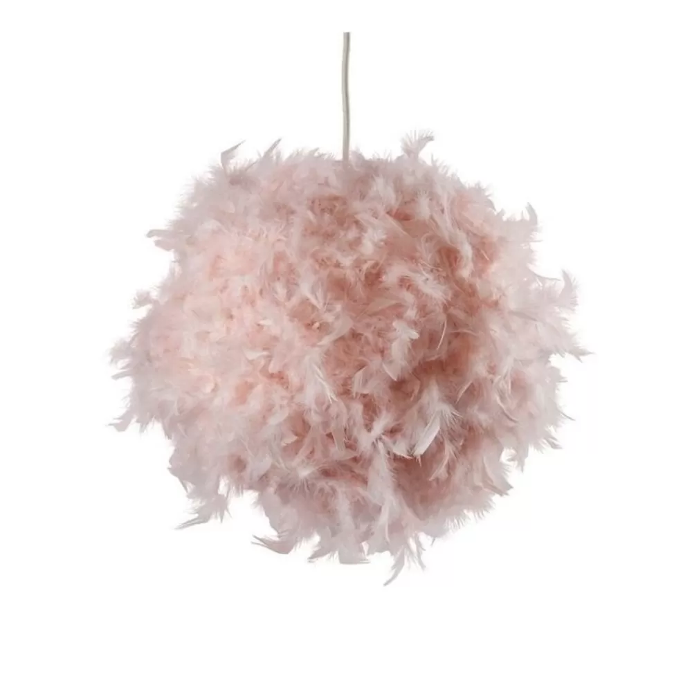 Hot Kidzsupplies Kinderlamp Rond Veertjes Roze