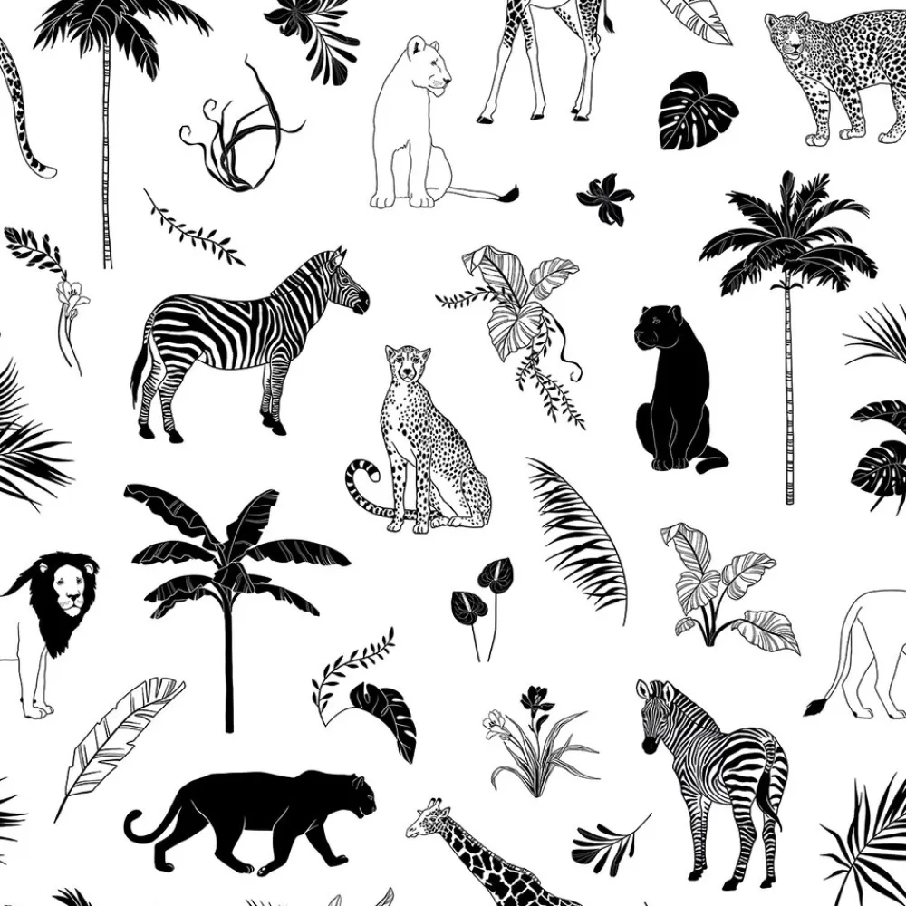 Shop Kidzsupplies Lilipinso Kinderkamer Behang Black Majik Wilde Dieren