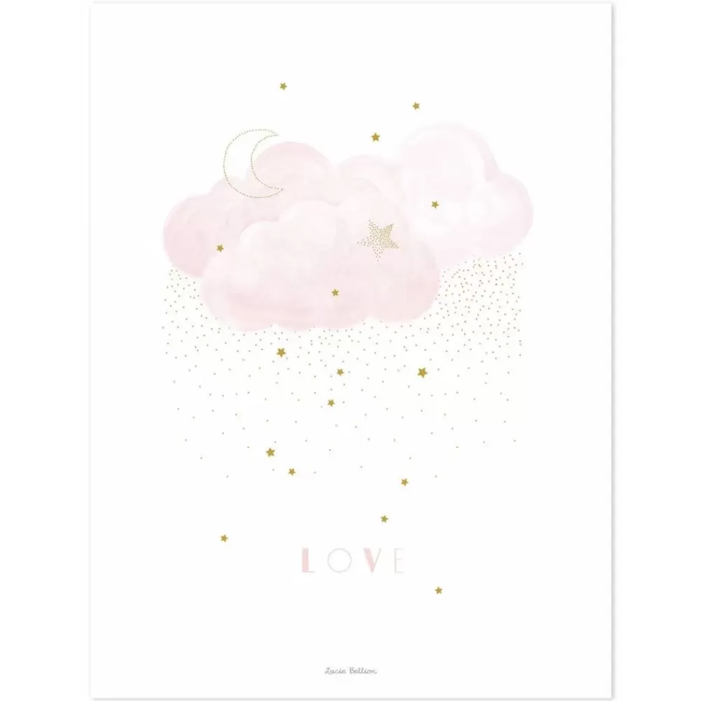 Store Kidzsupplies Lilipinso Kinderposter Wolken Sweet Love Roze