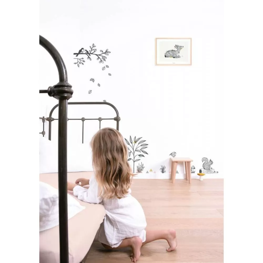 New Kidzsupplies Lilipinso Muursticker Babykamer Bosdieren Zwart Wit