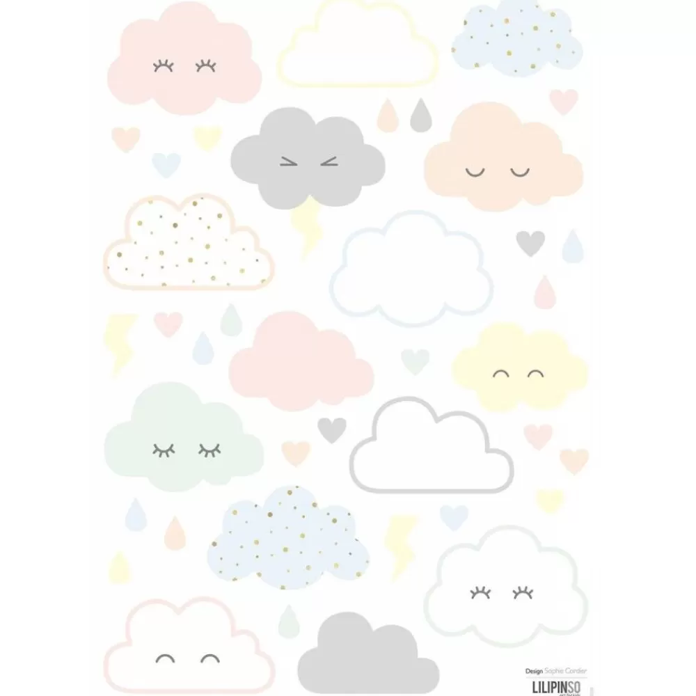 Discount Kidzsupplies Lilipinso Muursticker Babykamer Wolken Pastel