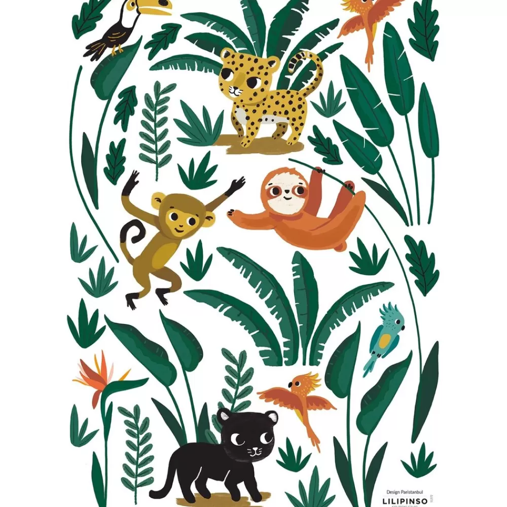 Hot Kidzsupplies Lilipinso Muursticker Jungle Dieren