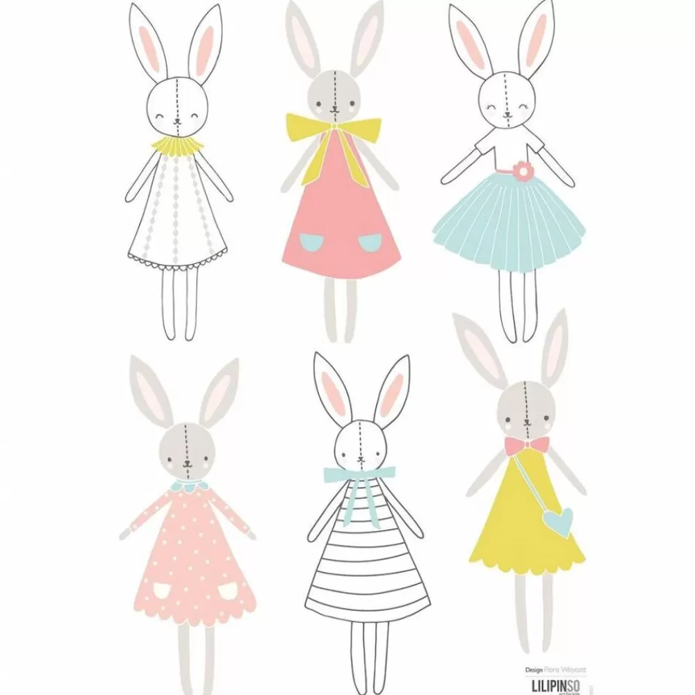 Clearance Kidzsupplies Lilipinso Muursticker Konijntjes Sweet Bunnies