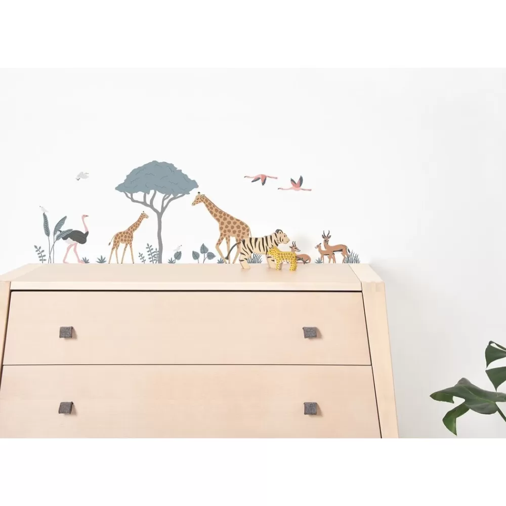 Outlet Kidzsupplies Lilipinso Muursticker Tanzania Giraffe, Gazelle En Flamingo