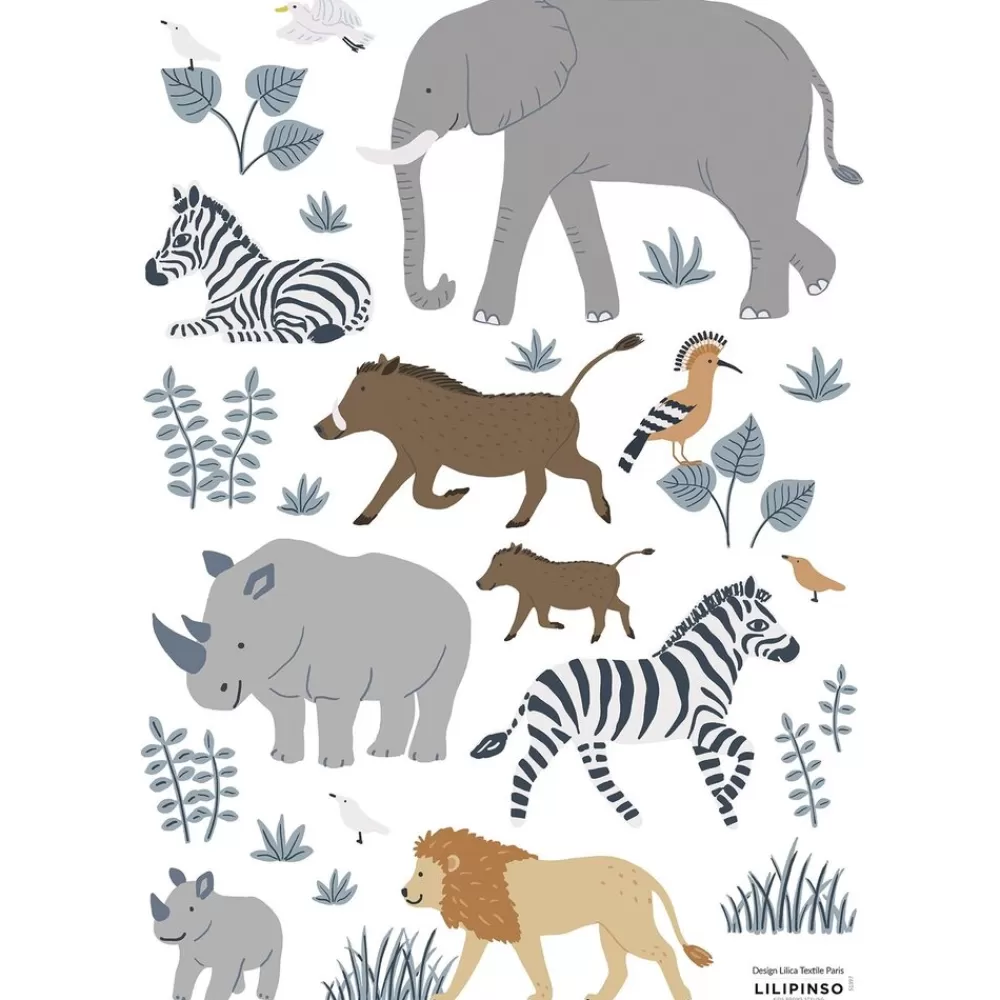 Sale Kidzsupplies Lilipinso Muursticker Wilde Dieren Tanzania The Big Five