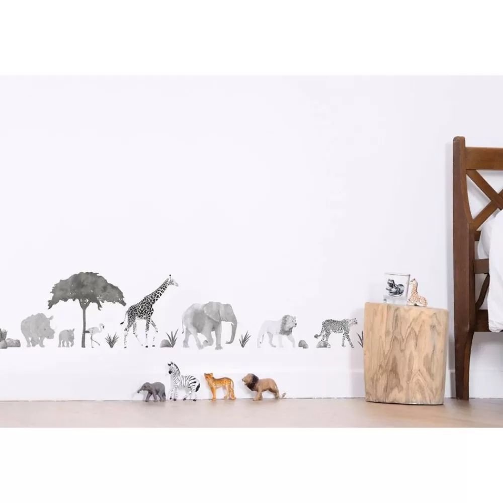 Outlet Kidzsupplies Lilipinso Muursticker Wilde Dieren Zwart Wit