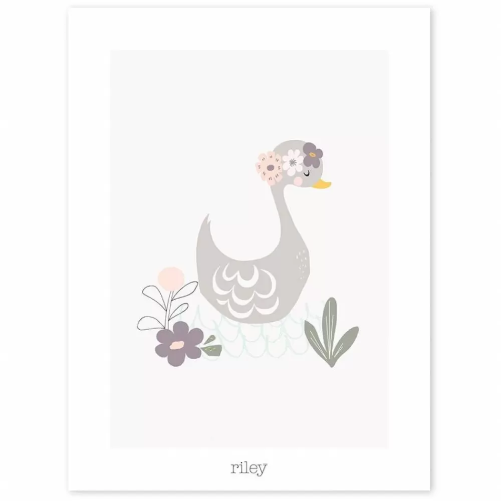Discount Kidzsupplies Lilipinso Poster Kinderkamer Vintage Zwaan Met Bloemen