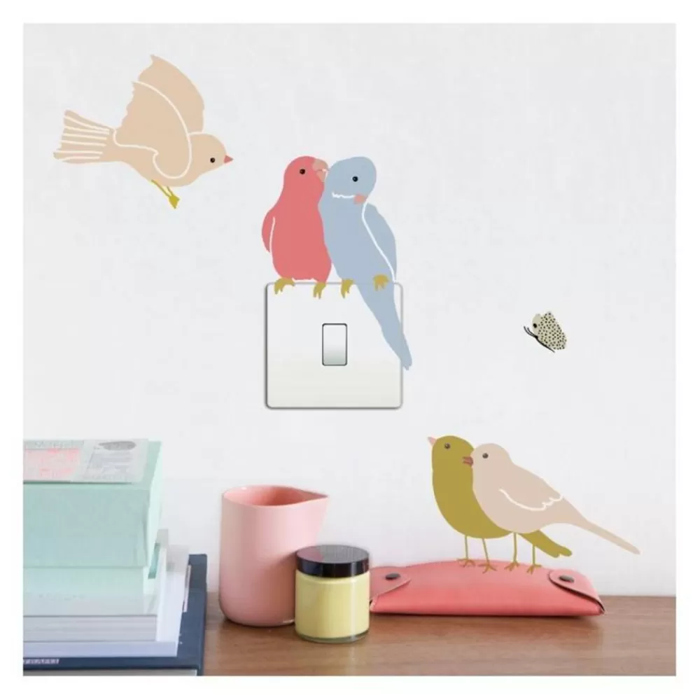 Outlet Kidzsupplies Mimi'Lou Mini Muurstickersvogels Bird On Light