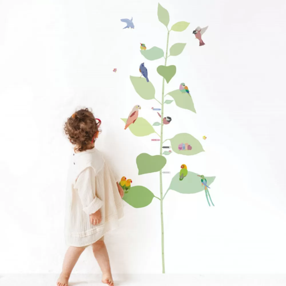 Fashion Kidzsupplies Mimilou Muursticker Kinderkamer Meetlat Boom Met Vogels