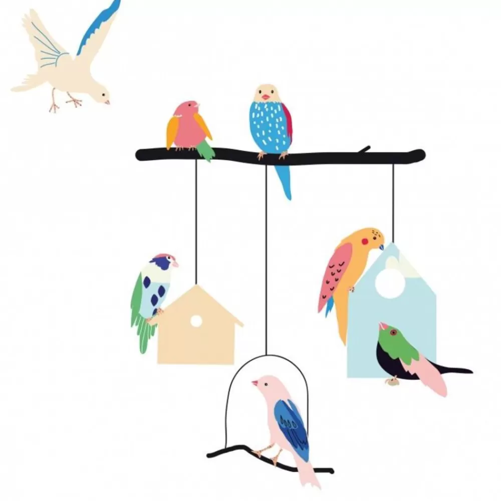 Fashion Kidzsupplies Mimilou Muursticker Kinderkamer Vogels En Vogelhuisjes