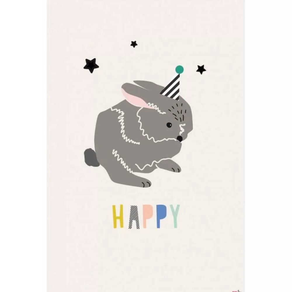 Shop Kidzsupplies Mimilou Poster Kinderkamer Konijn Happy