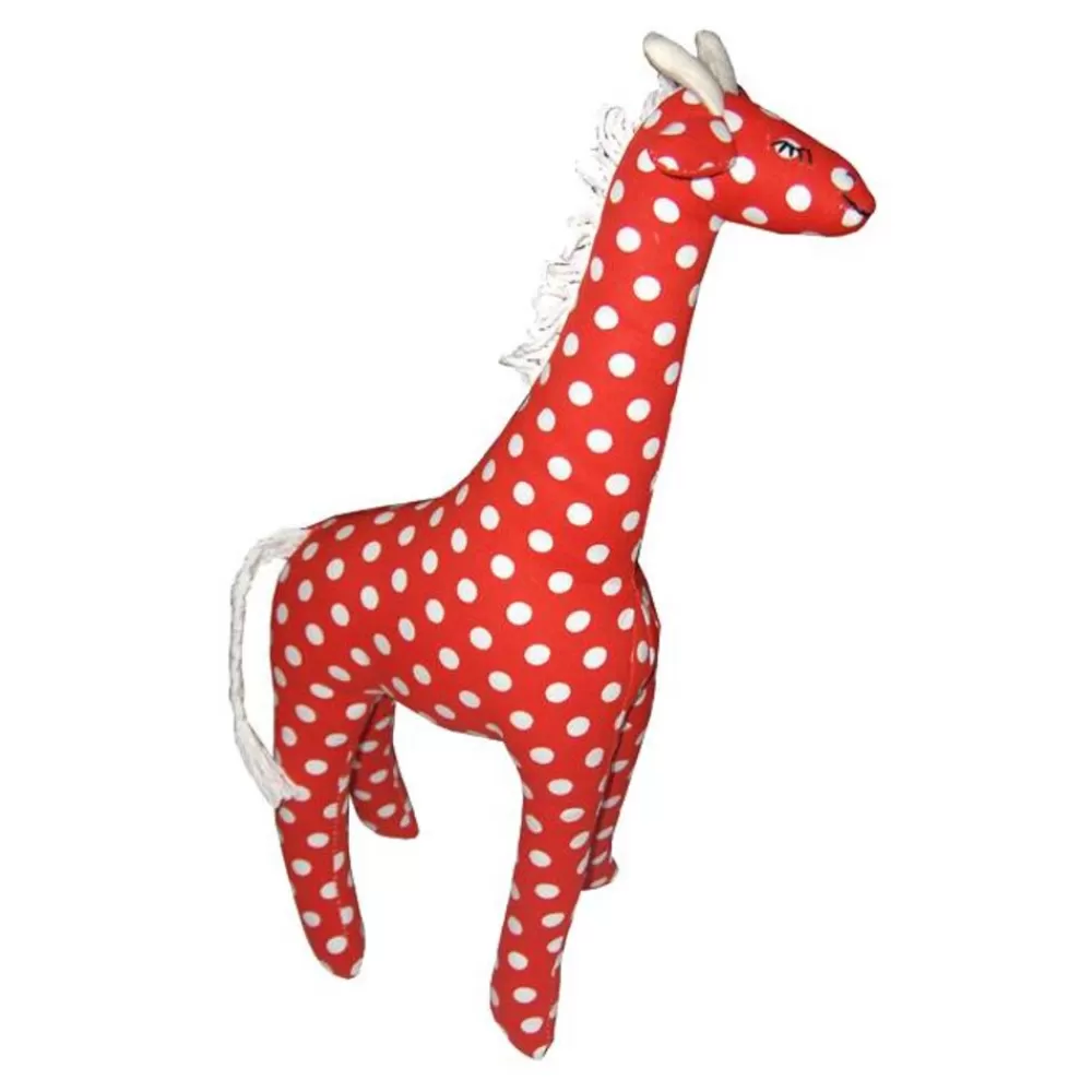 Outlet Kidzsupplies Pakhuis Oost Knuffel Giraffe Rood Met Witte Stippen