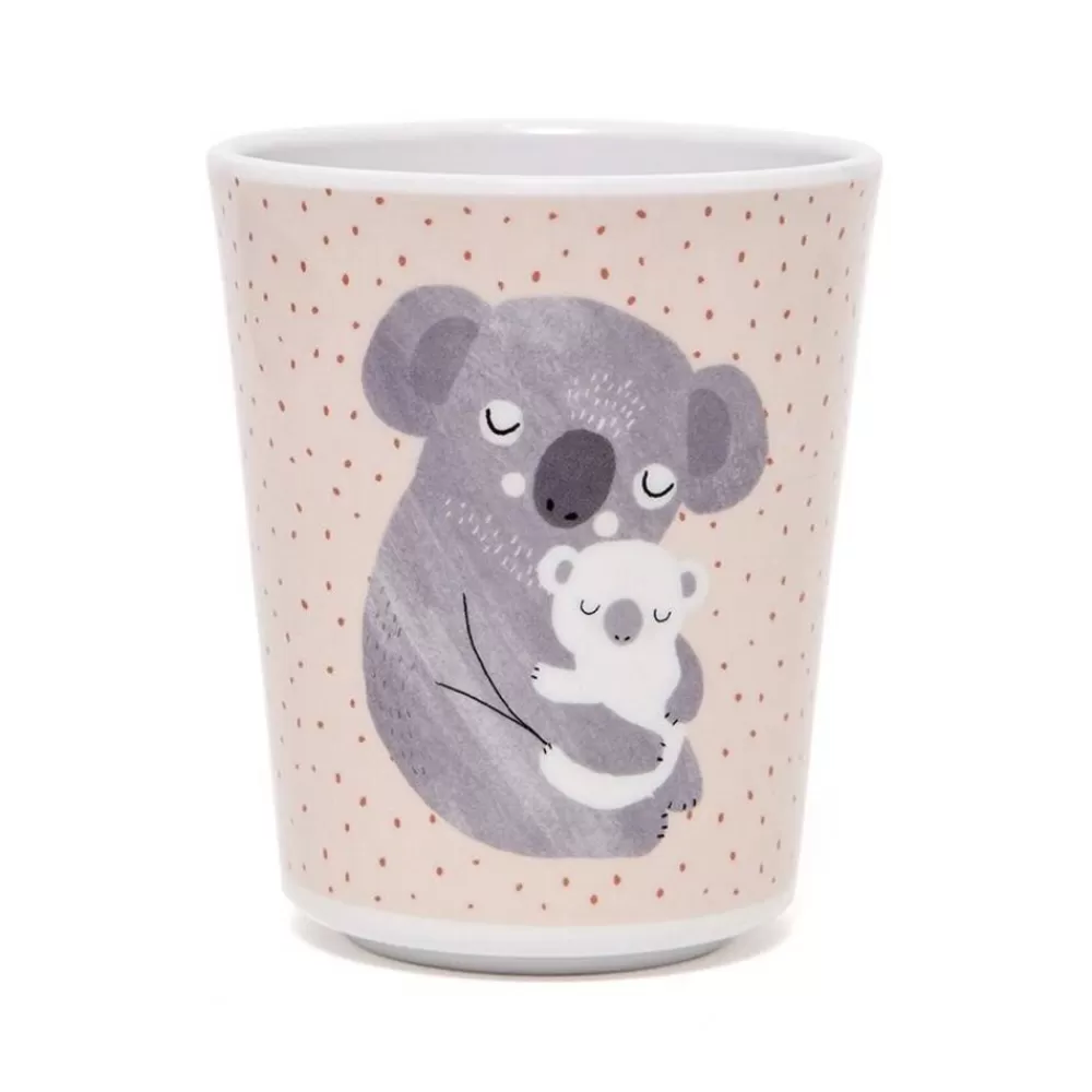 New Kidzsupplies Petit Monkey Melamine Kinderbeker Koala Beer Lichtroze