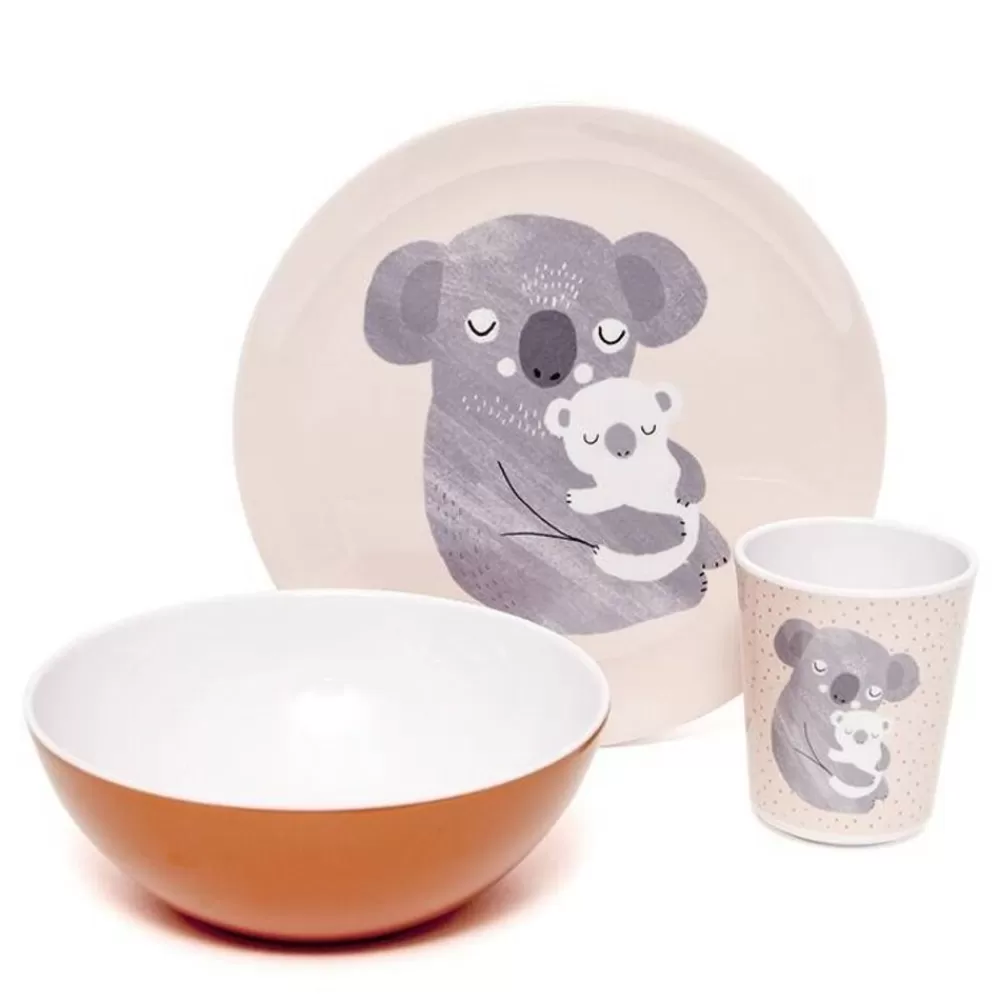 New Kidzsupplies Petit Monkey Melamine Kinderbeker Koala Beer Lichtroze