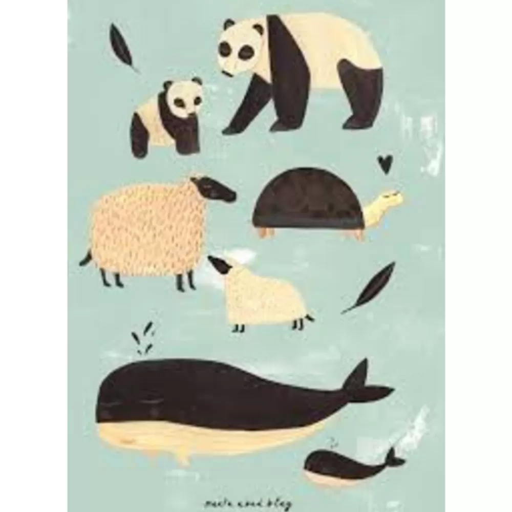 Clearance Kidzsupplies Petit Monkey Poster Dieren Black And White Animals 50X70