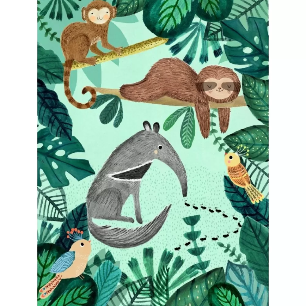 Best Sale Kidzsupplies Petit Monkey Poster Jungle Dieren Anteater And Sloth