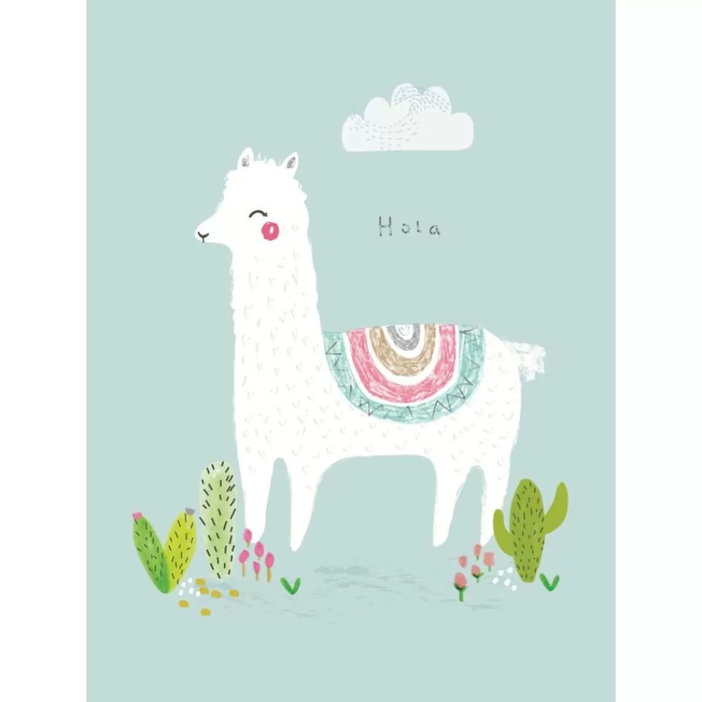 Fashion Kidzsupplies Petite Louise Kinderposter A4 Alpaca Hola