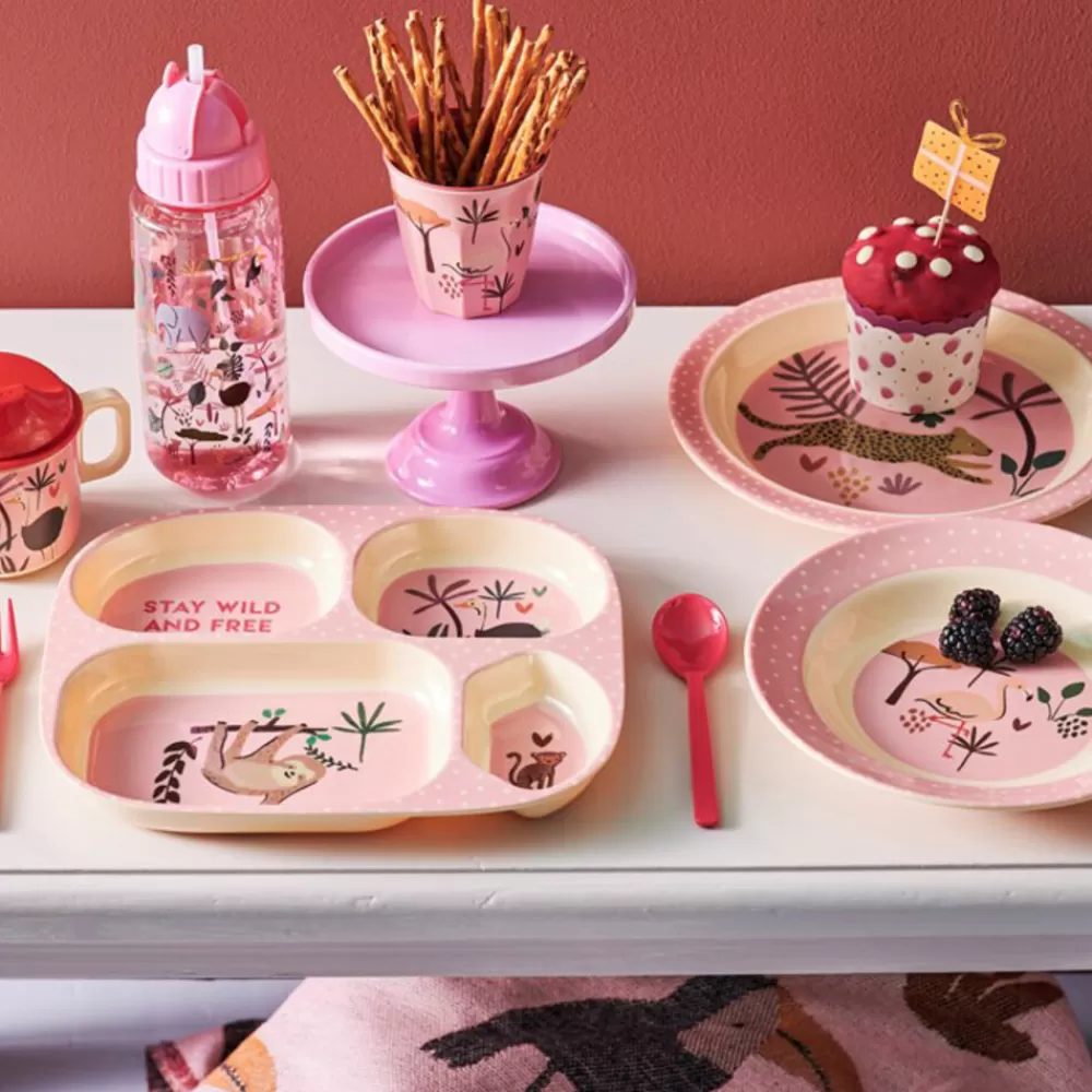 Fashion Kidzsupplies Rice Denmark Melamine Tuitbeker Met Handvaten Struisvogel Roze