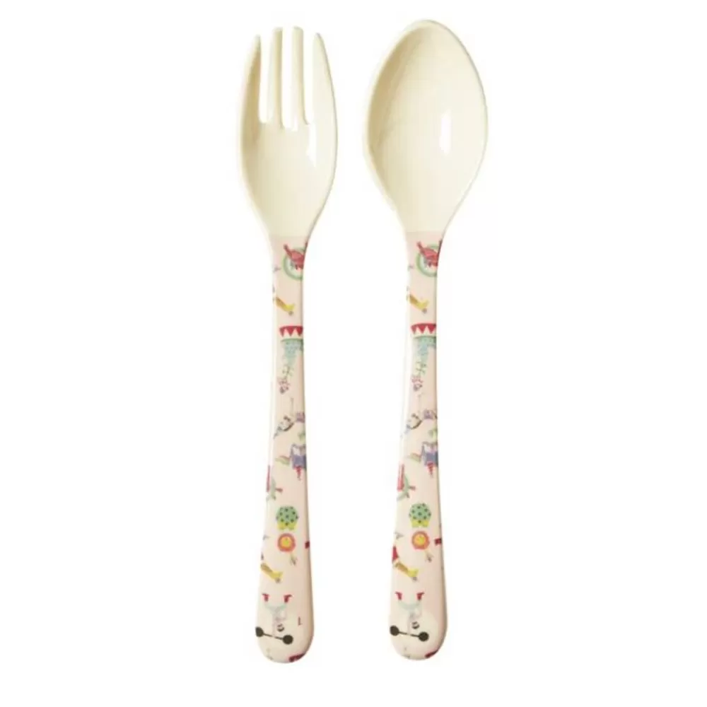 Fashion Kidzsupplies Rice Denmark Rice Melamine Vork En Lepel Circus Girl