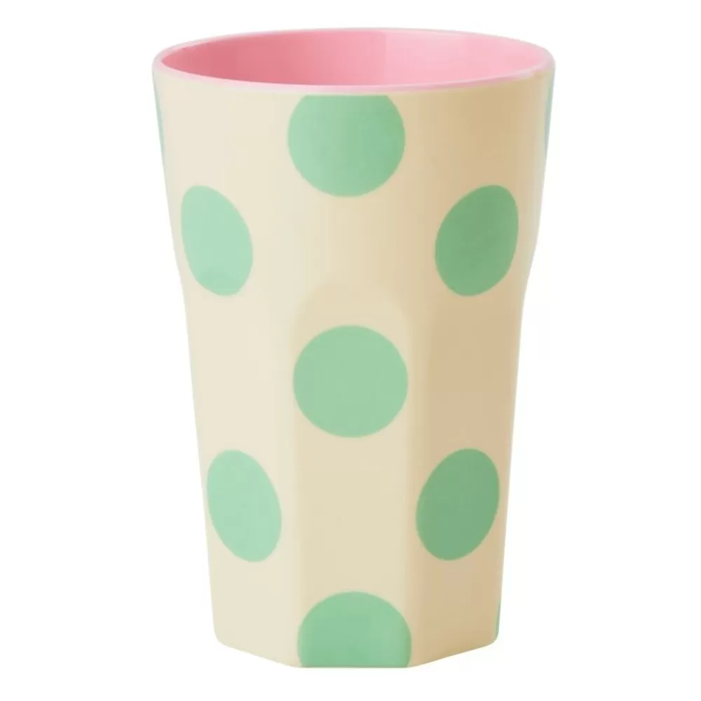 Shop Kidzsupplies Rice Hoge Melamine Beker Met Groene Stippen