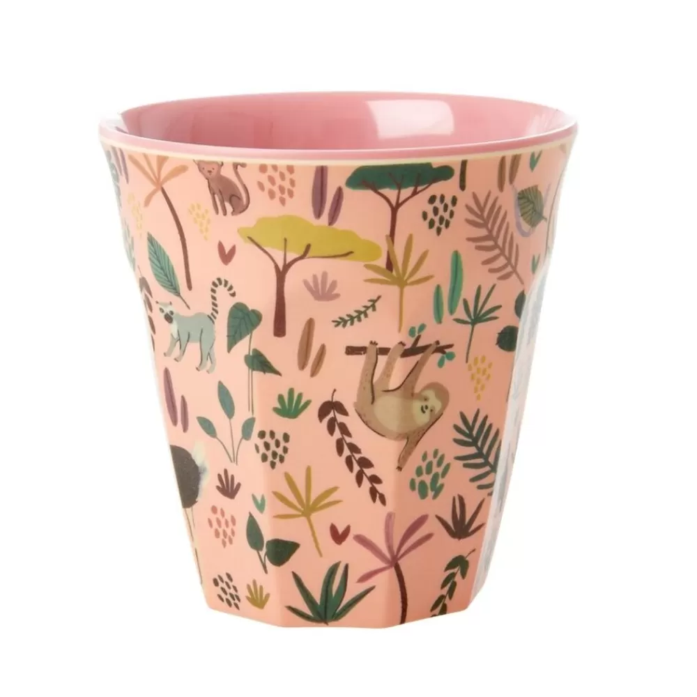 Online Kidzsupplies Rice Melamine Beker Jungle Print Roze