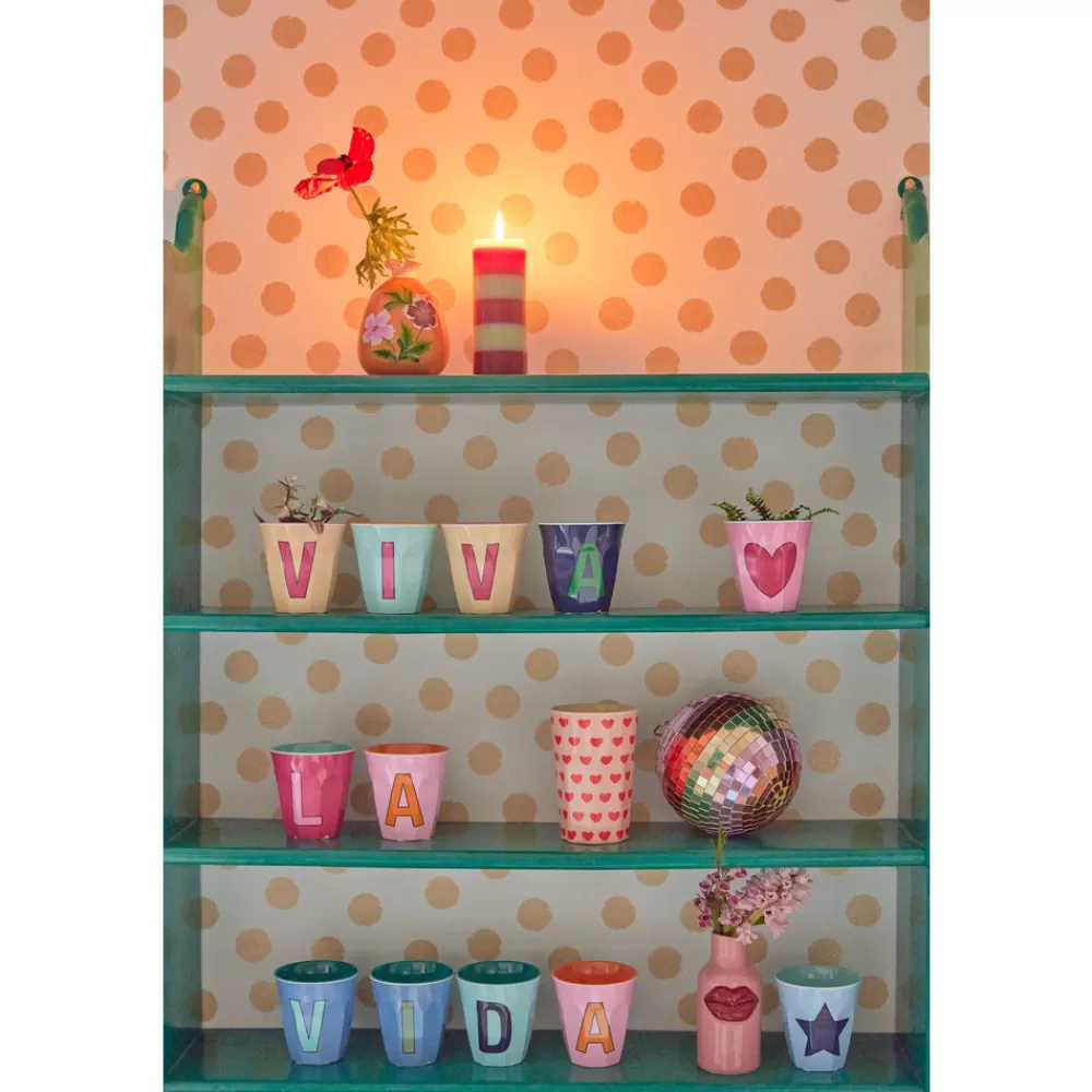 New Kidzsupplies Rice Melamine Beker Letter D Lichtblauw