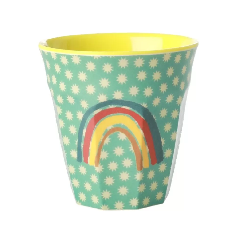 Store Kidzsupplies Rice Melamine Beker Regenboog Rainbow And Stars Print