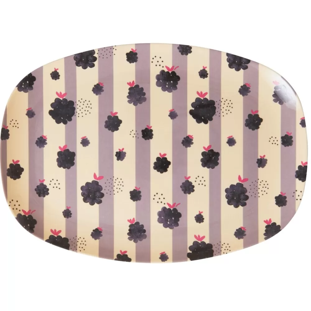 Clearance Kidzsupplies Rice Melamine Bord Ovaal Blackberry Beauty Print