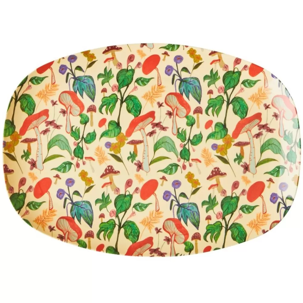 Online Kidzsupplies Rice Melamine Bord Ovaal Mushroom Print