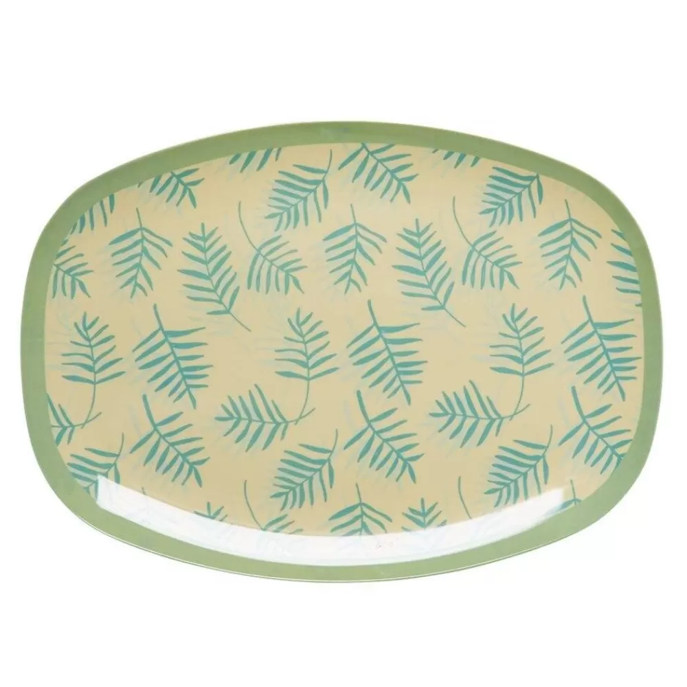 Hot Kidzsupplies Rice Melamine Bord Ovaal Palm Leaves Print